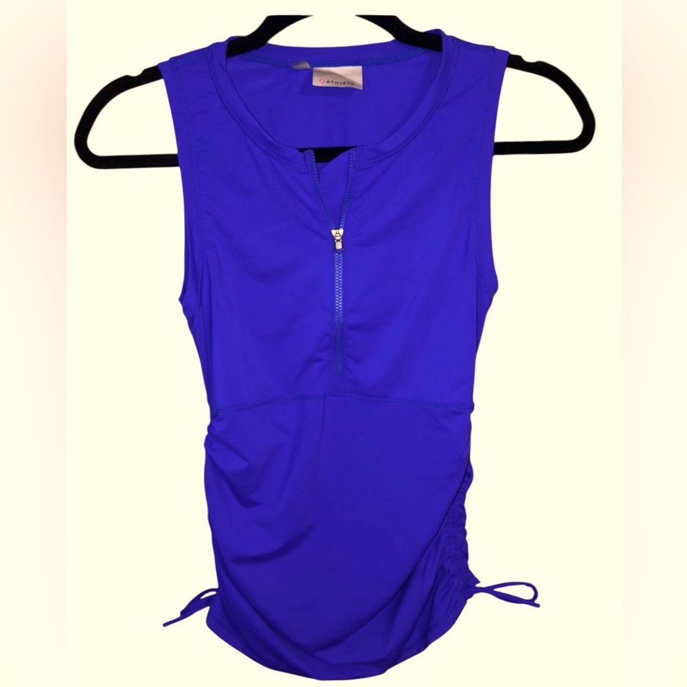 Athleta Sz XXS (Purple!!) 1/2 Zip Sleeveless Tank in LNC!! UPF +50.